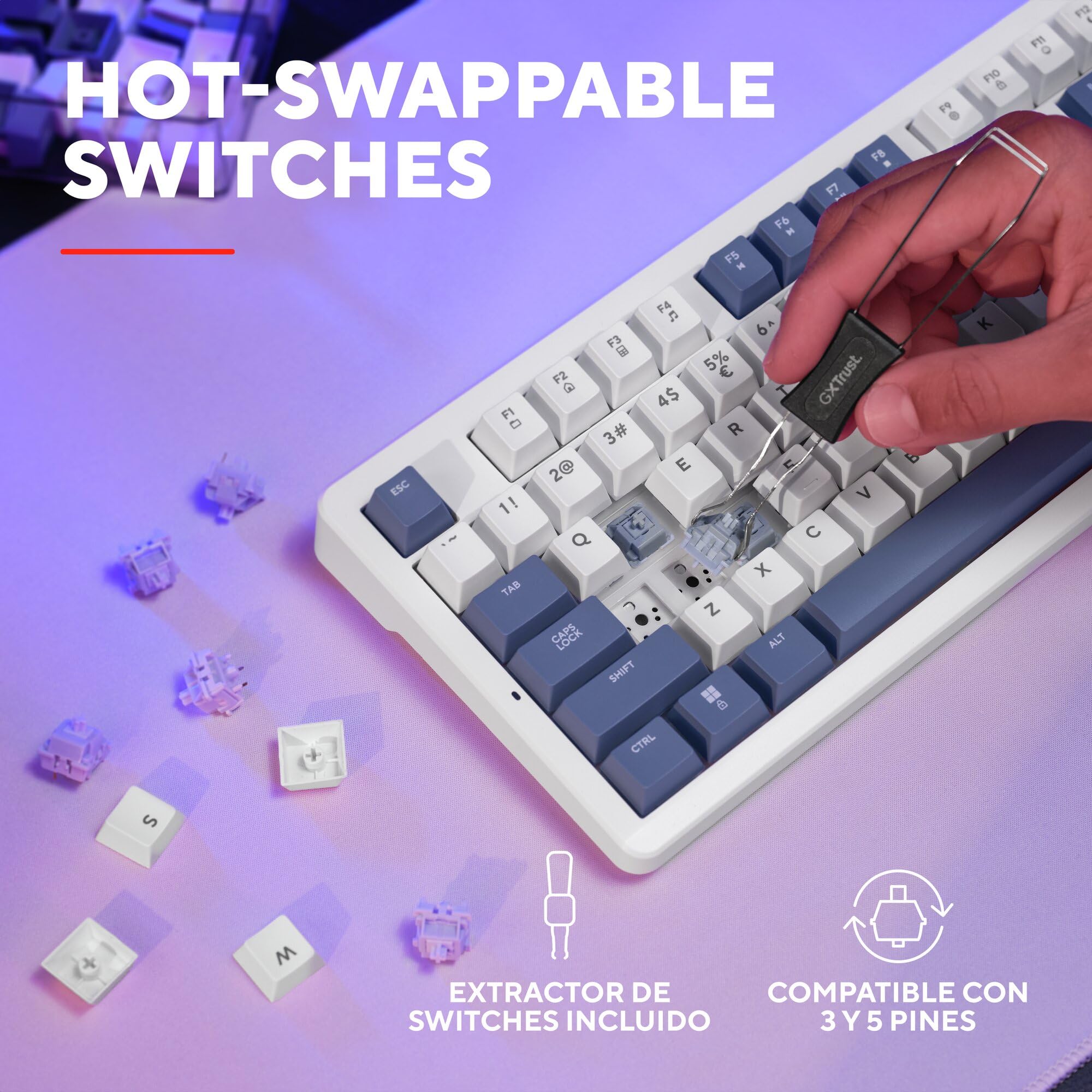 GXTrust Xyra teclado mecánico TKL español QWERTY (oferta flash) - imagen 4